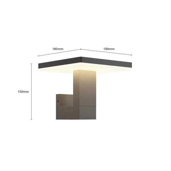 Lucande LED Wandleuchte außen Olesia (spritzwassergeschützt (Modern) in Schwarz aus Aluminium (1 flammig, ) - Außenwandleuchten Wandlampe Led Außenlampe Outdoor für