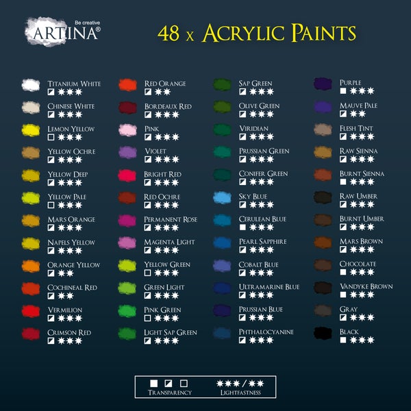 Artina Acrylfarbenset Crylic 48x22ml