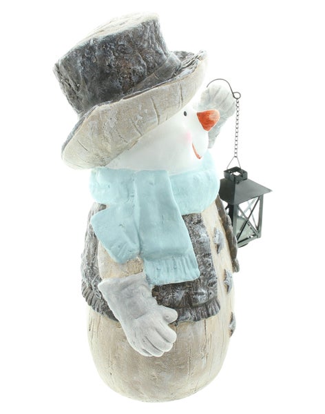 FRANK FLECHTWAREN | Schneemann Laterne, 25 x 16 x 42 cm, MAGNESIUMOXID
