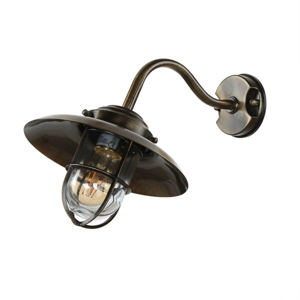 Wandleuchte im Retro-Stil mit Lampenschirm und Schutzgitter