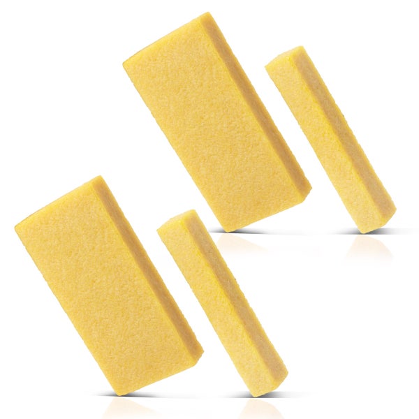 Reinigungsgummi für Schleifmittel aus Naturkautschuk, rechteckig, gelb.