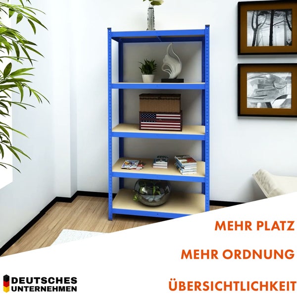 FLOORDIREKT Schwerlastregal Rhino - bis 1050 kg - Pulverbeschichtet - 180 x 90 x 45 cm Blau
