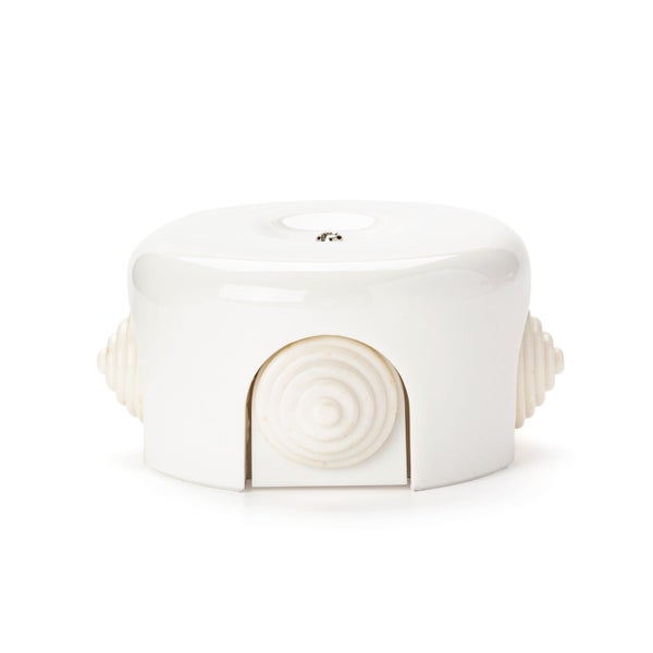 Keramik-Verteilerdose – Vintage-Look für Leuchteninstallation Ø 75 mm Weiß