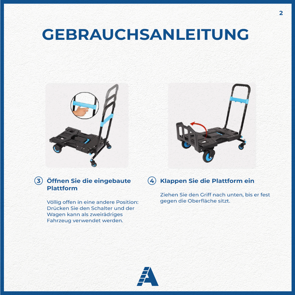 ALDORR 2-in-1 faltbarer Trolley und Transporttrolley