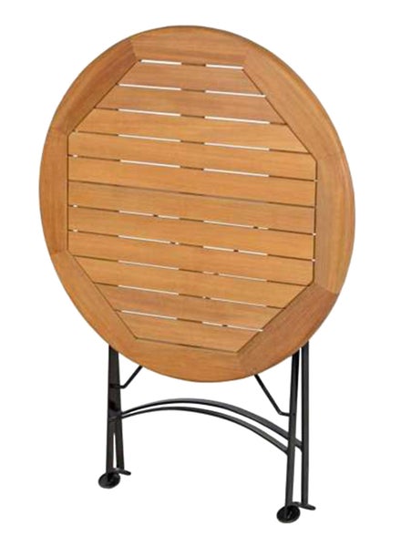 Teak Klapptisch rund 70 cm wetterfest premium für Balkon Terrasse Garten