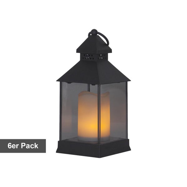 Dekorative Laterne mit LED Kerze, 6er-Pack