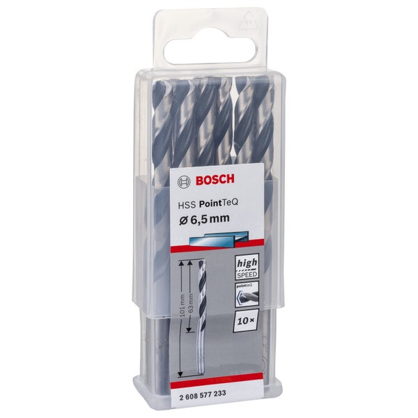 Bosch 10x HSS PointTeQ DIN 338 6,5 x 63 x 101 mm - 2608577233