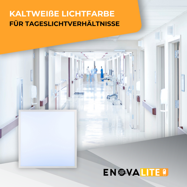 ENOVALITE LED Panel 4er Set 62x62cm | 36W 6000K Kaltweiß | Ultra-flach mit Philips Driver – Für Innenräume
