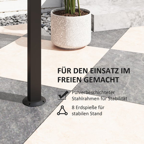 Outsunny Grillpavillon 233 x 110 x 235 cm winddicht Gartenpavillon mit Doppeldach,Regalen, Gartenlauben mit UV-Schutz, BBQ Pavillon aus Stahl, Gartenzelt Grillzelt für Party BBQ, Dunkelgrau