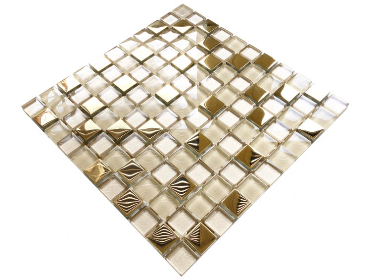 Glasmosaik auf Netz für Bad und Küche 30cm x 30cm  - Calachari