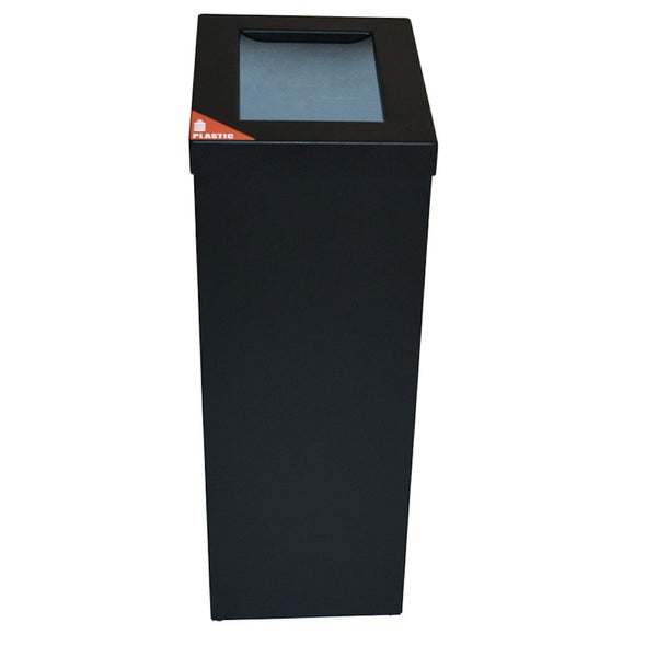 PROREGAL Wertstoffsammler Recycloflex 60 Liter HxBxT 70,5 x 26,3 x 34,3 cm AlumInium Schwarz