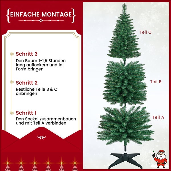 Anleitung zum Aufbau eines künstlichen Weihnachtsbaums in drei Schritten