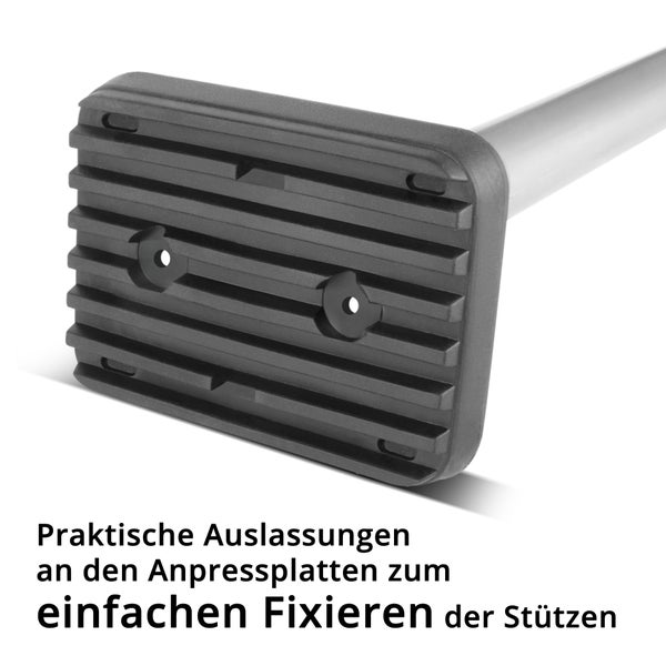 Stütze mit Aussparungen an den Anpressplatten