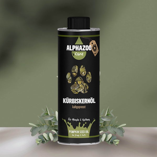 ALPHAZOO Premium Kürbiskernöl 500ml für Hunde und Katzen