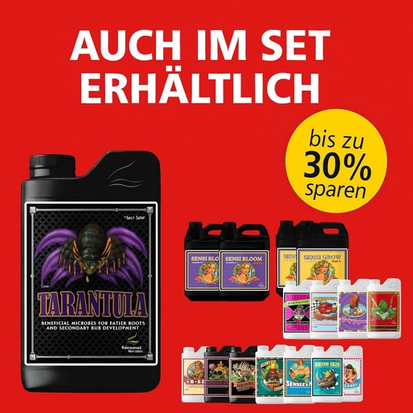 Advanced Nutrients Pflanzendünger Set mit Tarantula und weiteren Produkten, bis zu 30 Prozent Ersparnis beim Set-Kauf.