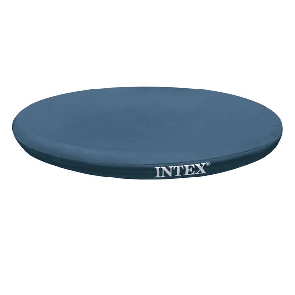 Intex Easy Set Pool Cover - Poolabdeckplane - Ø 244 cm rund - Dunkelblau - Reißfest - Für Easy Set Pools - Poolabdeckung Poolplane Pool Abdeckplane