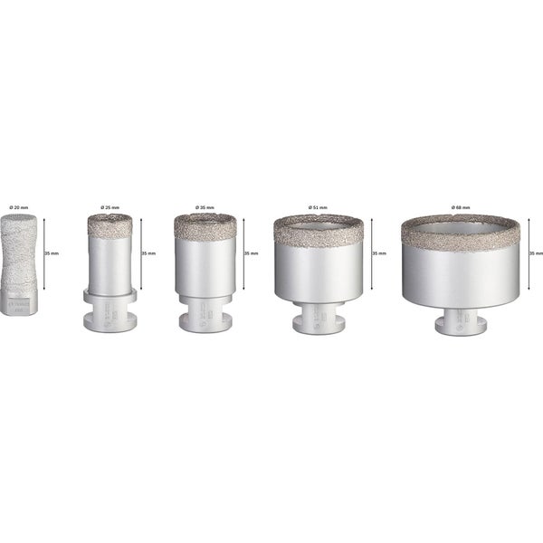 Bosch PRO Ceramic dry X-Lock Bohrkronen-Set 68; 51; 35; 25; 20 x 33 mm - 2608576669