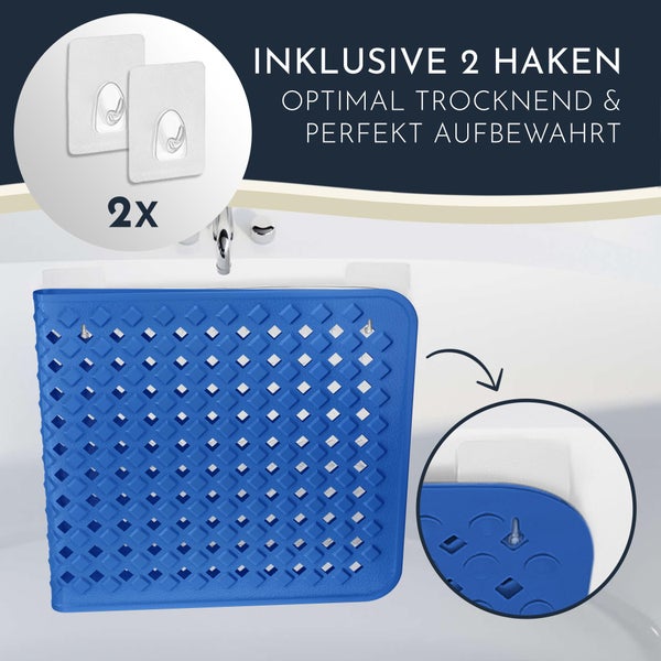 Homerella Badewannenmatte rutschfest Hautsensitiv 88x39cm, INKL. AUFHÄNGUNG | Antirutschmatte Badewanne BPA frei | Duschmatte schimmelresistent & maschinenwaschbar | Badematte rutschfest