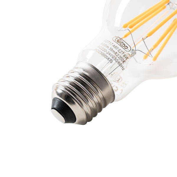 5er Set E27 LED-Glühbirnen A60 Klar 6W 630lm 2200K
