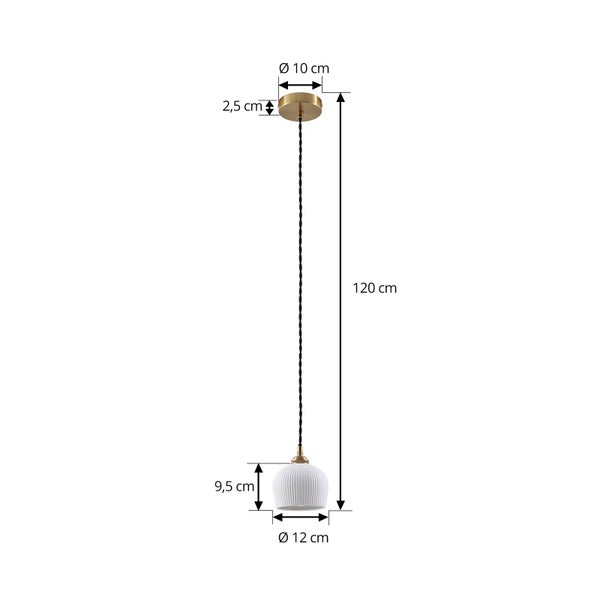 Lindby Pendelleuchte Nolane (Modern) in Weiß aus Keramik (1 flammig, E14) - Deckenlampe Esstischlampe Hängelampe Hängeleuchte Wohnzimmerleuchte