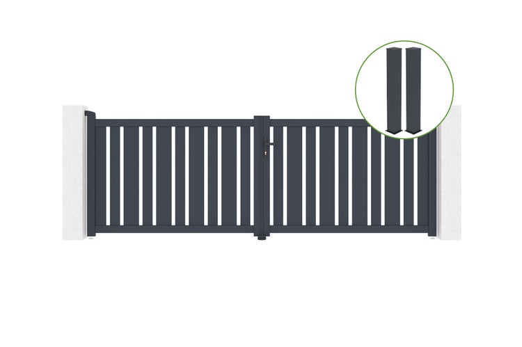 Doppeltor mit Aluminiumpfosten für Gartenzäune