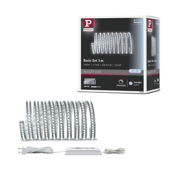 MaxLED 1000 Basis Set mit LED Streifen und Netzteil für Tageslicht Beleuchtung