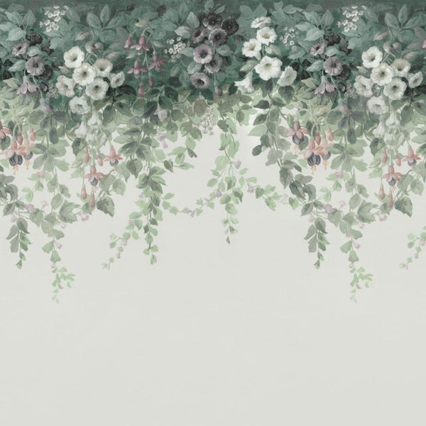 Blumentapete mit floralem Muster für die Wandgestaltung