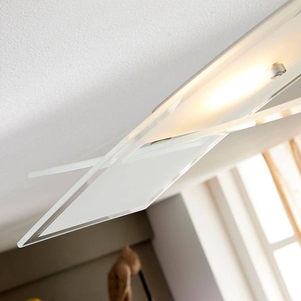 Lindby LED Deckenleuchte Elina (Modern) in Weiß aus Glas (4 flammig, ) - Lampe Deckenlampe Wohnzimmerleuchte