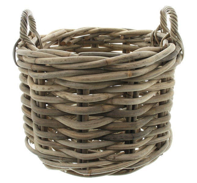 FRANK FLECHTWAREN | Rattankorb Rustikale Optik, RATTAN, Ø 50 x 38 cm