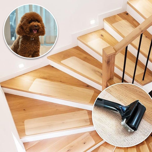 FLOORDIREKT Antirutschstreifen - für Treppenstufen - Selbstklebend - Henri - 10 x 60 cm - 15 Stück