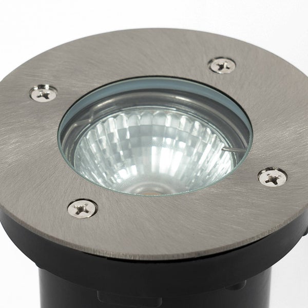 PRIOS Bodeneinbauleuchten Riya (wasserdicht (Modern) in Alu aus Edelstahl (1 flammig, GU10) - Bodeneinbauleuchte außen