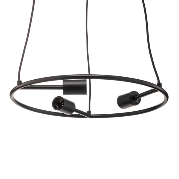 Lucande Pendelleuchte Linnard (Design, Modern) in Schwarz aus Metall (3 flammig E27) - Design-Hängeleuchte Esstischlampe Hängelampe Hängeleuchte Wohnzimmerleuchte