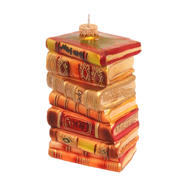 Dekorativer Buchstapel als Baumschmuck