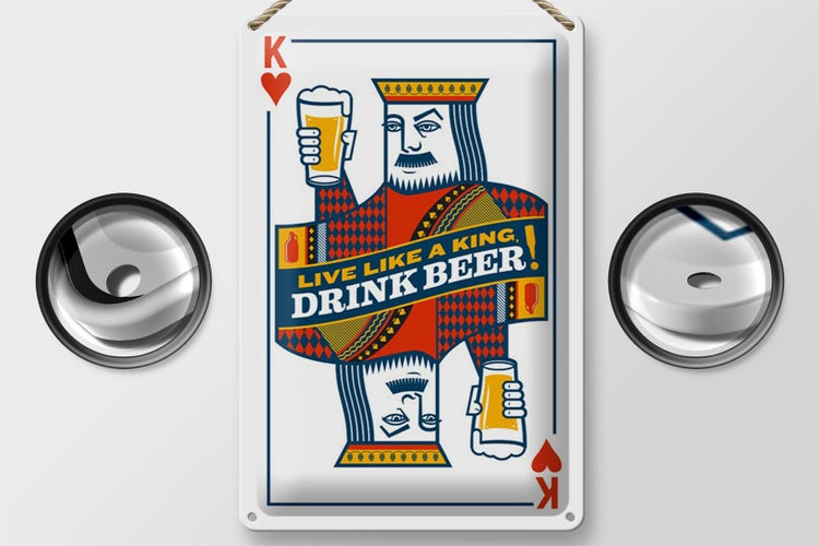Blechschild Spruch 20x30cm Bier König drink Beer King