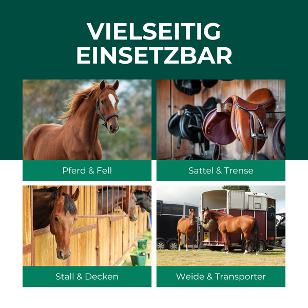 Silberkraft Bremsenspray Pferde 500 ml, effektiver Schutz gegen Bremsen, Fliegen, Stechmücken & Zecken, Bremsen-Ex für Pferd & Reiter, hochwirksames Fliegenspray & Insektenabwehr für Stall & Weide