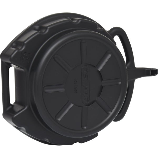 Ölauffangwanne aus Kunststoff, Fassungsvermögen 7,5 Liter, Durchmesser 385 Millimeter, Höhe 130 Millimeter.