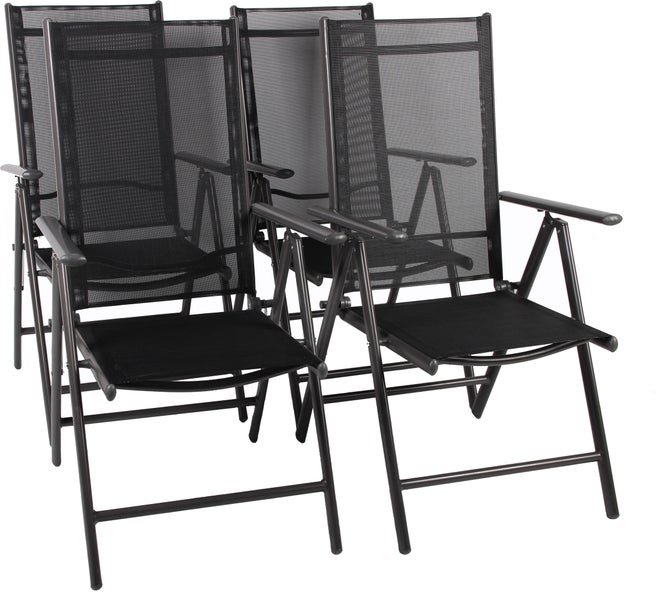 5 tlg. Alu Glas Tisch Gartenset Sitzgruppe 80 SW