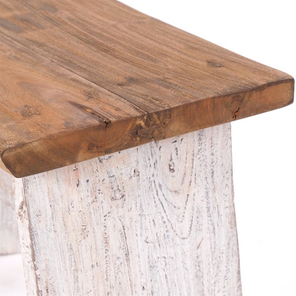 Hocker SCHEMEL 40 Mahagoni Massivholz 05 weiß-natur