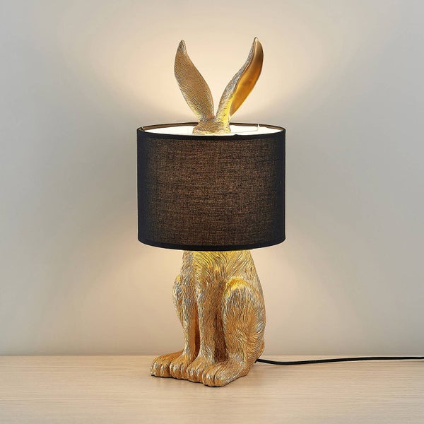 Lindby Tischlampe Lorentina (Design, Modern) in Schwarz aus Textil (1 flammig E27) - Tischleuchte Schreibtischlampe Nachttischlampe Wohnzimmerleuchte