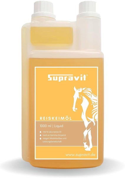 Supravit Reiskeimöl, 1000 ml Flasche, Ergänzungsfuttermittel für Pferde