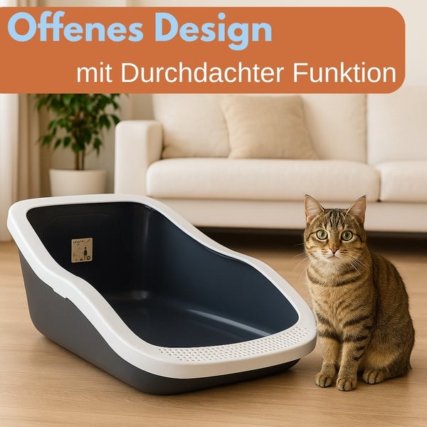 XXL Katzenklo Katzentoilette groß Großes Katzenklo 70 cm Katzen Klo offen XXL Katzenklo hoher Rand Katzenklo ohne Deckel Katzenklo XXL große Katzen Jumbo 70 cm