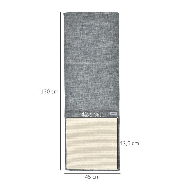 PawHut 2er Kratzmatte, 130 x 45 x 0,3 cm, Sisal, Grau