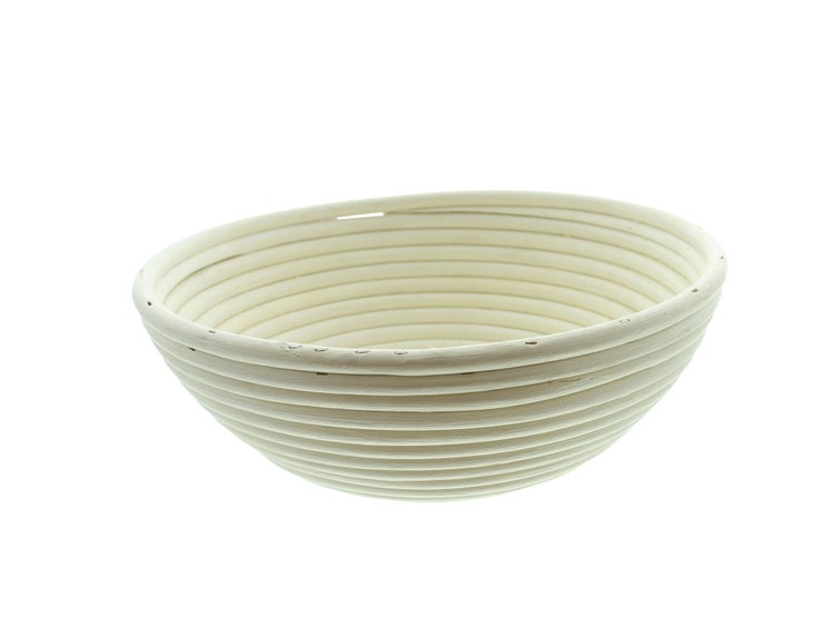 FRANK FLECHTWAREN | Gärkorb Bread, groß, RATTAN, METALL, Ø 24,5 x 7,5 cm