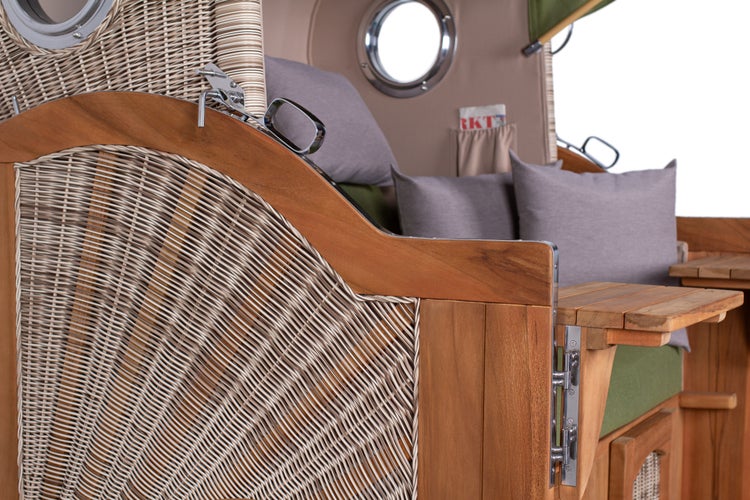 Strandkorb Rantum Grande Teak PE shell Dessin 587
