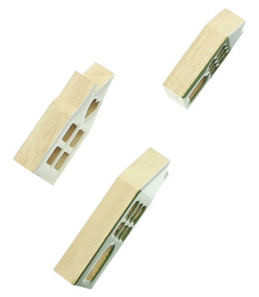 FRANK FLECHTWAREN | Dekohaus Two-Tone, 3er Set, HOLZ, 4,7 x 2,5 x 10 cm, 7 x 2,5 x 12,5 cm, 7 x 2,5 x 15 cm
