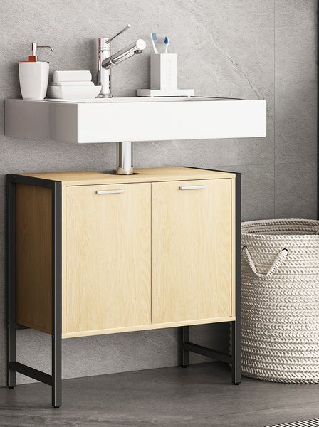 Holz Badmöbel Badunterschrank Edino  Drehtüren