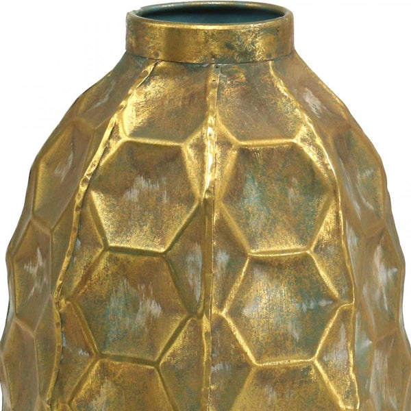 Dekorative goldene Vase mit geometrischem Muster
