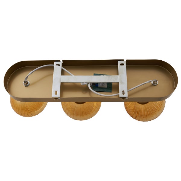 Innenansicht einer Wandleuchte mit drei Lampen