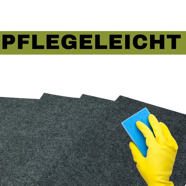 4x Tischset abgerundete Ecken anthrazit-meliert 30x45cm