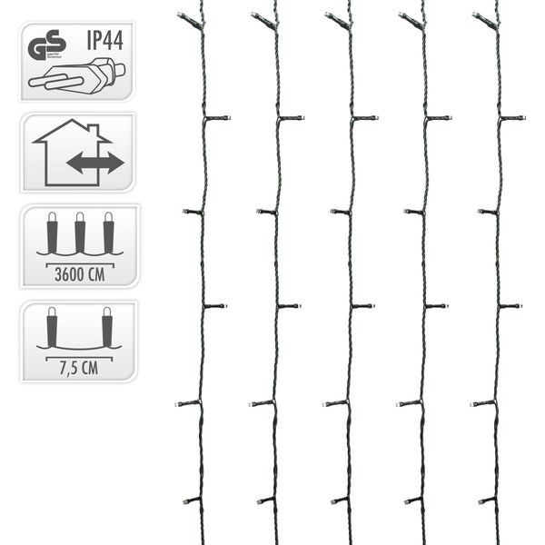ECD Germany LED Lichterkette für Weihnachten mit 480 LEDs, 36m, Warmweiß, für den Innen- und Außenbereich IP44, Weihnachtsbeleuchtung Weihnachtslichterkette für Weihnachtsbaum, Kette auf Grünem Kabel